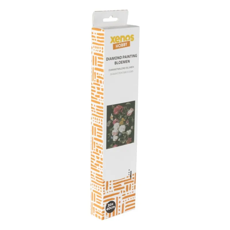 Xenos Knutselpakketten|Diamond Paintings-Diamond paint - bloem - 40x30 cm