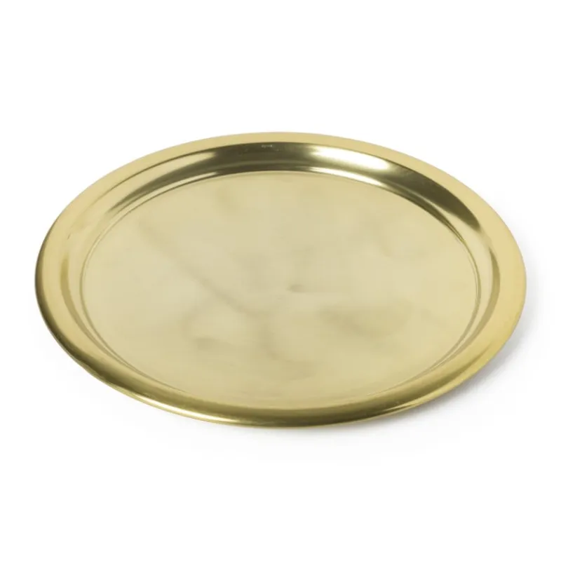 Xenos Dienbladen|Kaarsenplateaus-Dienblad goud - aluminium - ø38 cm