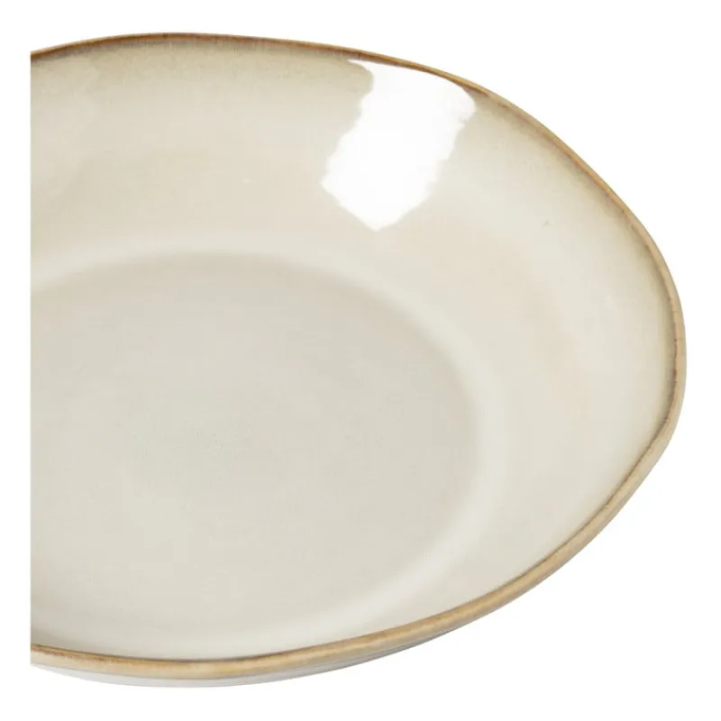 Xenos Borden-Diep bord Roots - beige - ø20x5.4 cm