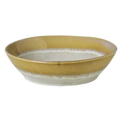 Xenos Borden-Diep bord roots - oker - ø20x5.4 cm