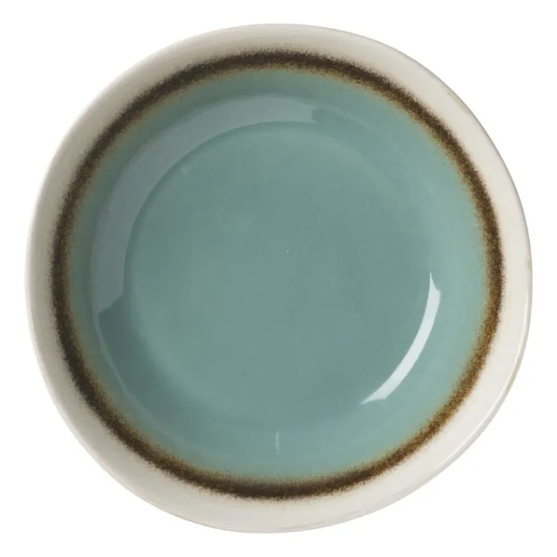 Xenos Borden-Diep bord Roots - turquoise - ø20x5.4 cm