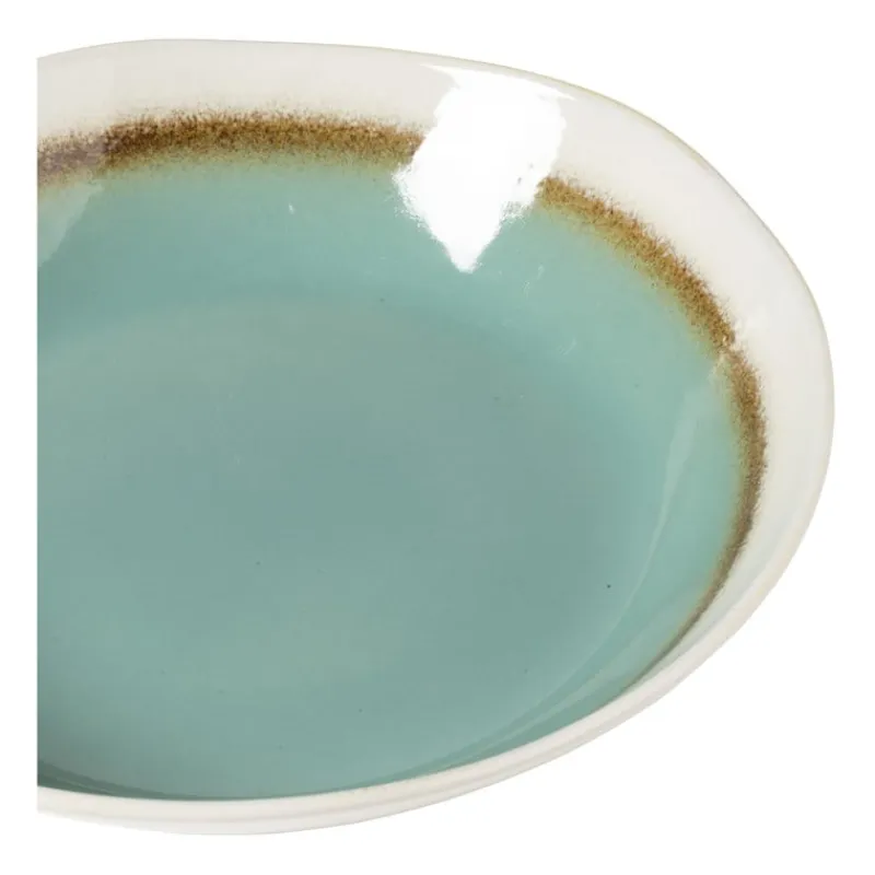 Xenos Borden-Diep bord Roots - turquoise - ø20x5.4 cm