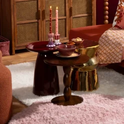 Xenos Borden-Diep bord Toscane - bordeauxrood - ø19x6 cm