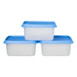 Xenos Bewaardozen-Diepvriesdoosjes - set van 3 - 500 ml