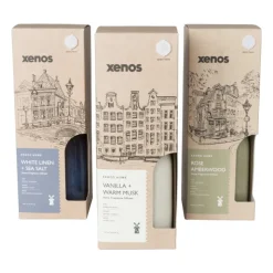 Xenos Kerstcadeaus|Geurstokjes-Diffuser rose amberwood - groen - ø7.7x11.8 cm