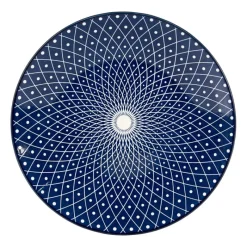 Xenos Borden-Dinerbord blue print - diamonds - ⌀26 cm