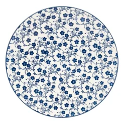 Xenos Borden-Dinerbord blue print - flowers - ⌀26 cm