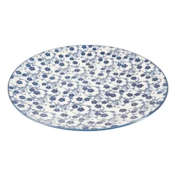 Xenos Borden-Dinerbord blue print - flowers - ⌀26 cm