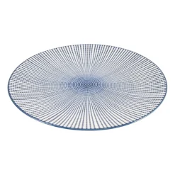 Xenos Borden-Dinerbord blue print - stripes - ⌀26 cm