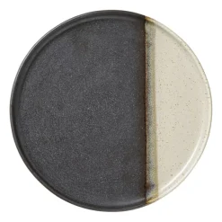 Xenos Kerst|Borden-Dinerbord cortado - beige/zwart - ø26.5x2 cm