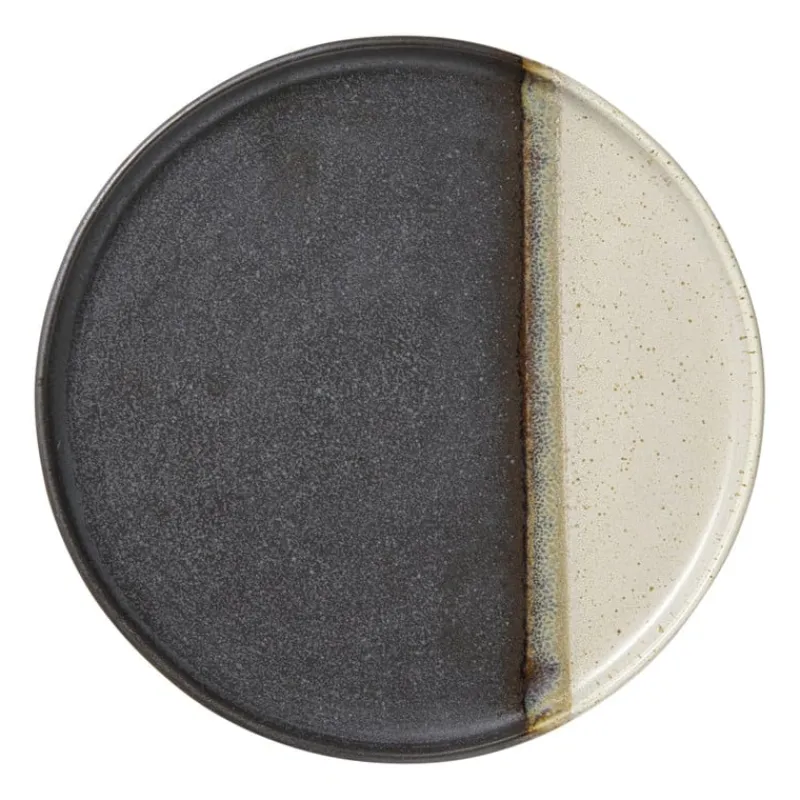 Xenos Kerst|Borden-Dinerbord cortado - beige/zwart - ø26.5x2 cm