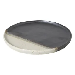 Xenos Kerst|Borden-Dinerbord cortado - beige/zwart - ø26.5x2 cm