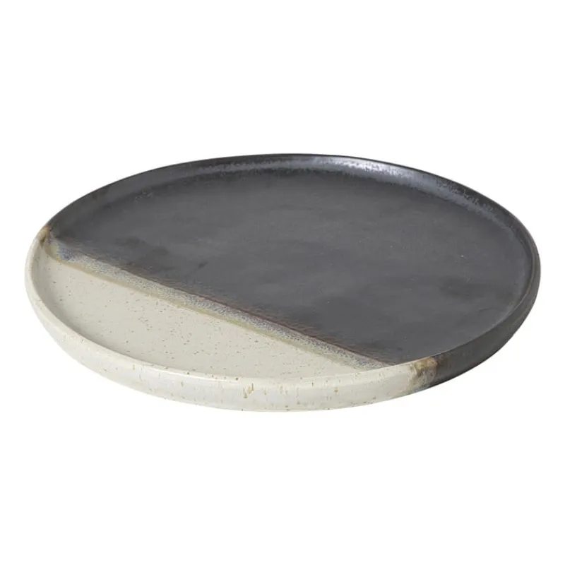 Xenos Kerst|Borden-Dinerbord cortado - beige/zwart - ø26.5x2 cm