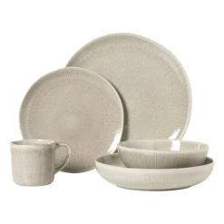 Xenos Borden|Kerstservies-Dinerbord fuji - beige - ø27.5x2.4 cm