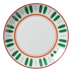 Xenos Borden-Dinerbord holly jolly - groen - ø26.8x2.8 cm