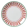Xenos Borden-Dinerbord holly jolly - rood - ø26.8x2.8 cm