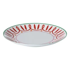 Xenos Borden-Dinerbord holly jolly - rood - ø26.8x2.8 cm