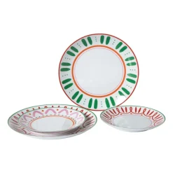 Xenos Borden-Dinerbord holly jolly - rood - ø26.8x2.8 cm