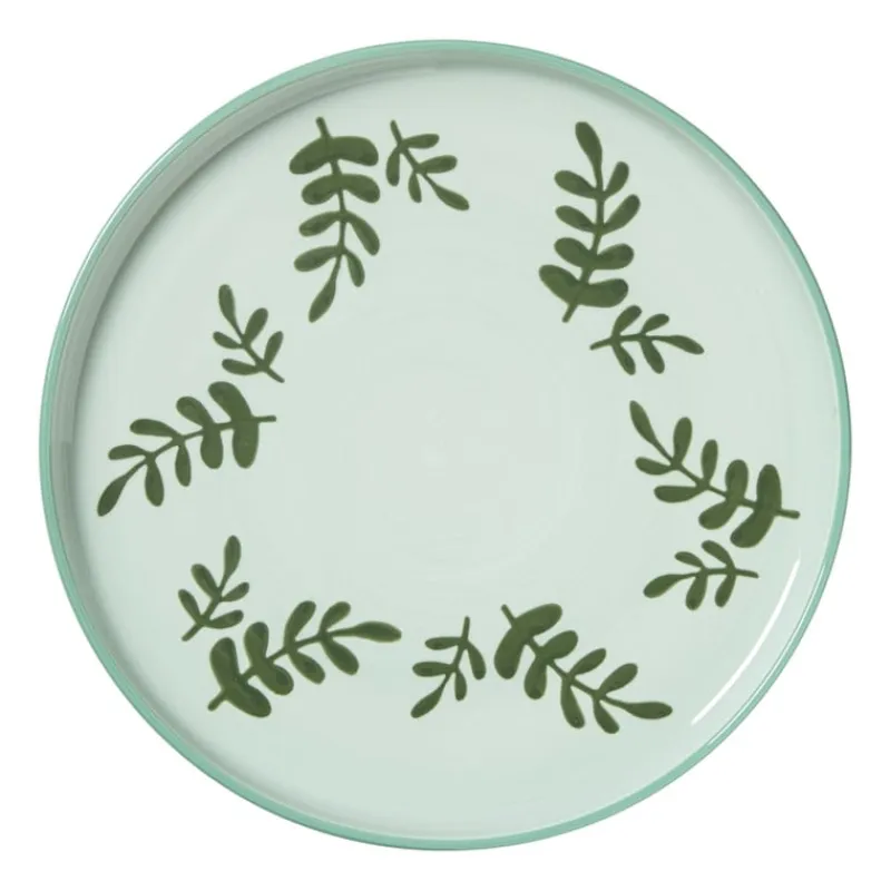 Xenos Kerstservies|Borden-Dinerbord jolie - groen -ø25.5x2.3 cm