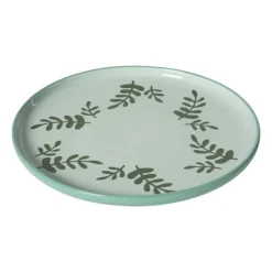 Xenos Kerstservies|Borden-Dinerbord jolie - groen -ø25.5x2.3 cm
