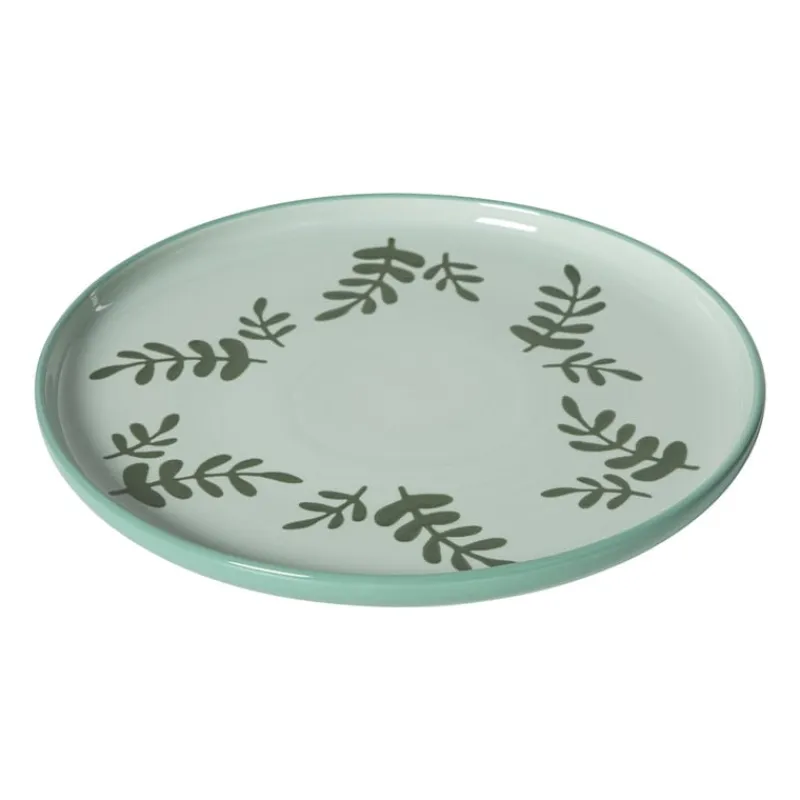 Xenos Kerstservies|Borden-Dinerbord jolie - groen -ø25.5x2.3 cm