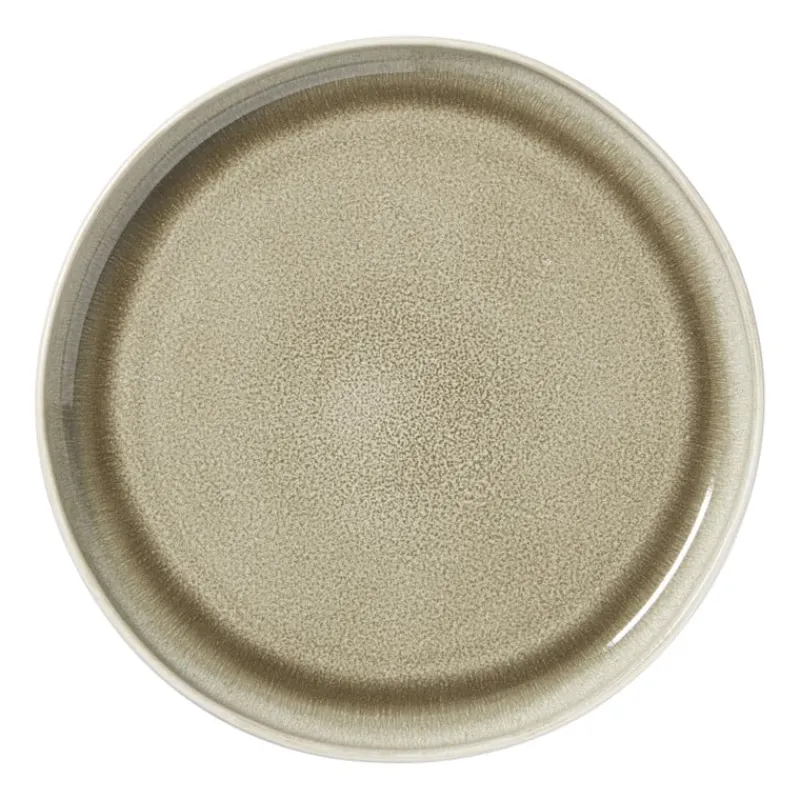 Xenos Borden|Kerstservies-Dinerbord kaori - wit/bruin - ø27x3 cm