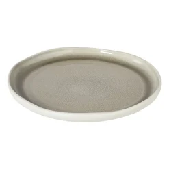 Xenos Borden|Kerstservies-Dinerbord kaori - wit/bruin - ø27x3 cm