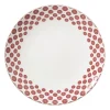 Xenos Borden-Dinerbord Mirna bloem - rood/wit - ø26.8x2.2 cm