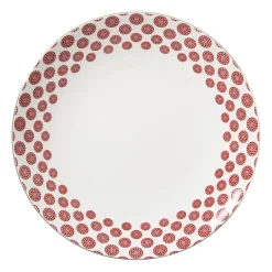 Xenos Borden-Dinerbord Mirna bloem - rood/wit - ø26.8x2.2 cm