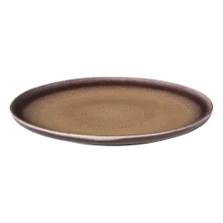Xenos Borden-Dinerbord Olivia - bordeauxrood/beige - ø27.5x2.5 cm