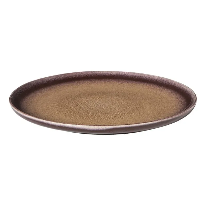 Xenos Borden-Dinerbord Olivia - bordeauxrood/beige - ø27.5x2.5 cm