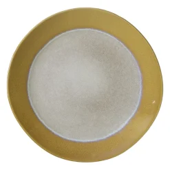 Xenos Borden|Kerstservies-Dinerbord roots - oker - ø27.5x3 cm