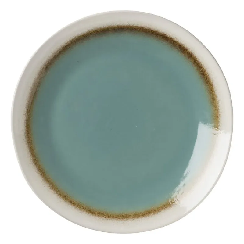 Xenos Borden-Dinerbord Roots - turquoise - ø27.5x3 cm