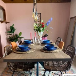 Xenos Borden-Dinerbord Toscane - donkerblauw - ø28 cm