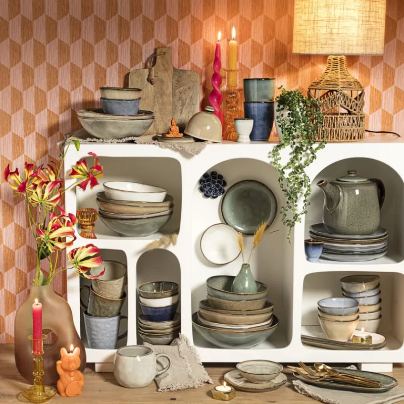 Xenos Borden-Dinerbord Toscane - grijs - ø28 cm