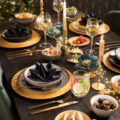 Xenos Borden-Dinerbord Yara - zwart - ⌀26.8 cm