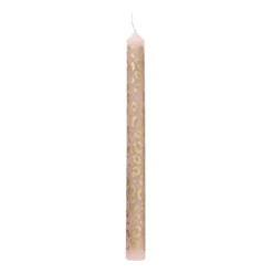 Xenos Dinerkaarsen-Dinerkaars animal - goud/roze- ø2.15x25 cm