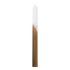 Xenos Dinerkaarsen-Dinerkaars dip dye - cognac - ⌀2x25 cm