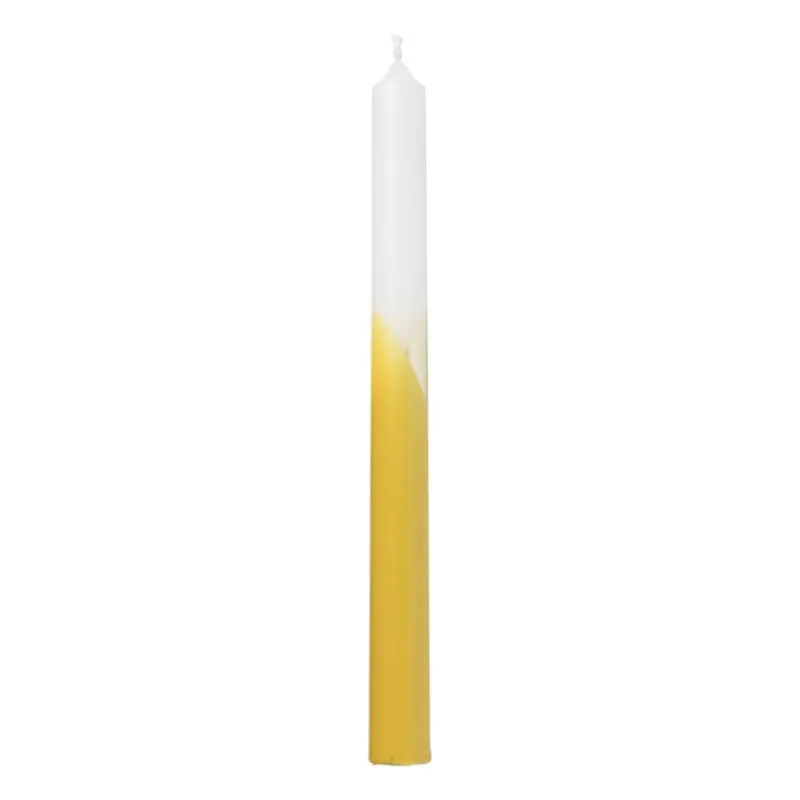 Xenos Dinerkaarsen-Dinerkaars dip dye - okergeel - ⌀2x25 cm