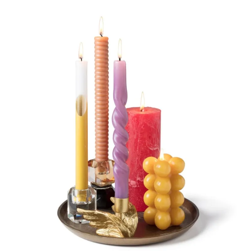 Xenos Dinerkaarsen-Dinerkaars dip dye - okergeel - ⌀2x25 cm
