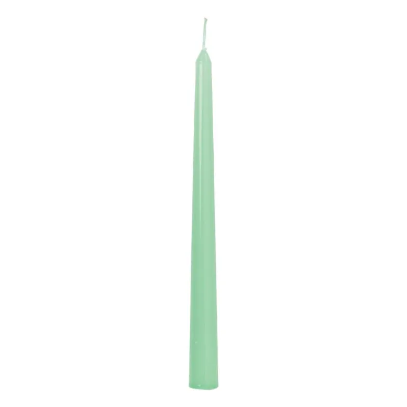 Xenos Dinerkaarsen-Dinerkaars glans - groen - ø2x25 cm