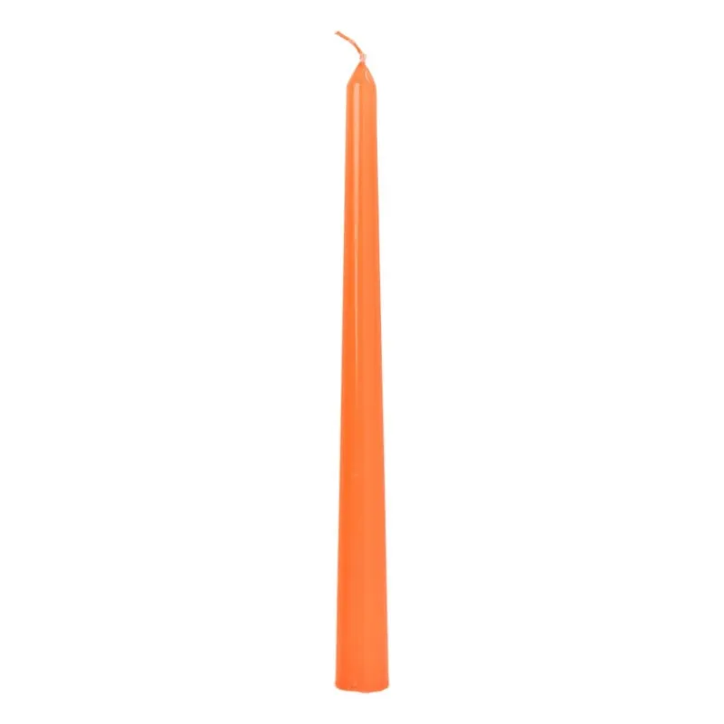 Xenos Dinerkaarsen-Dinerkaars glans - oranje - ø2x25 cm