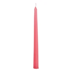 Xenos Dinerkaarsen-Dinerkaars glans - roze - ø2x25 cm