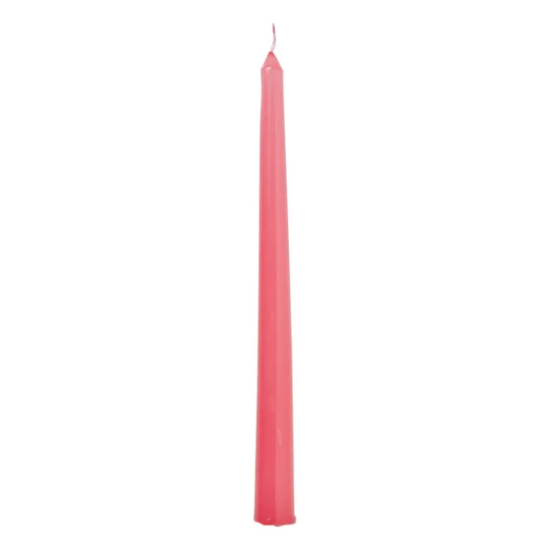Xenos Dinerkaarsen-Dinerkaars glans - roze - ø2x25 cm