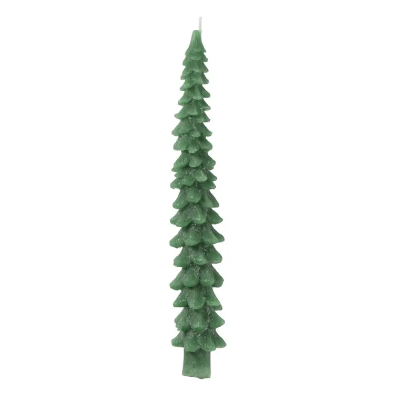 Xenos Dinerkaarsen-Dinerkaars groot - groen - ø4x25 cm