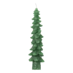 Xenos Kerstcadeaus|Dinerkaarsen-Dinerkaars klein - groen - ø4x15 cm