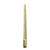 Xenos Kerstcadeaus|Dinerkaarsen-Dinerkaars metallic twist - goud - ø2x25 cm