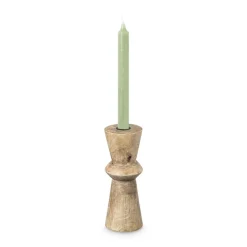 Xenos Dinerkaarsen-Dinerkaars rustiek - lindegroen - ø2x24 cm