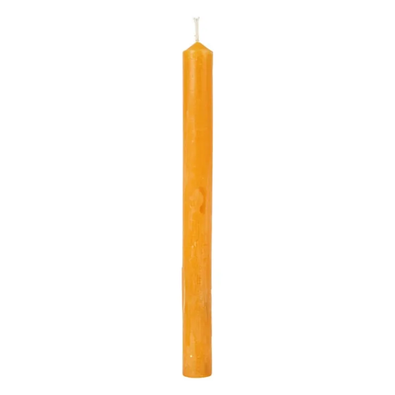 Xenos Dinerkaarsen-Dinerkaars rustiek - mosterdgeel - ø2x24 cm