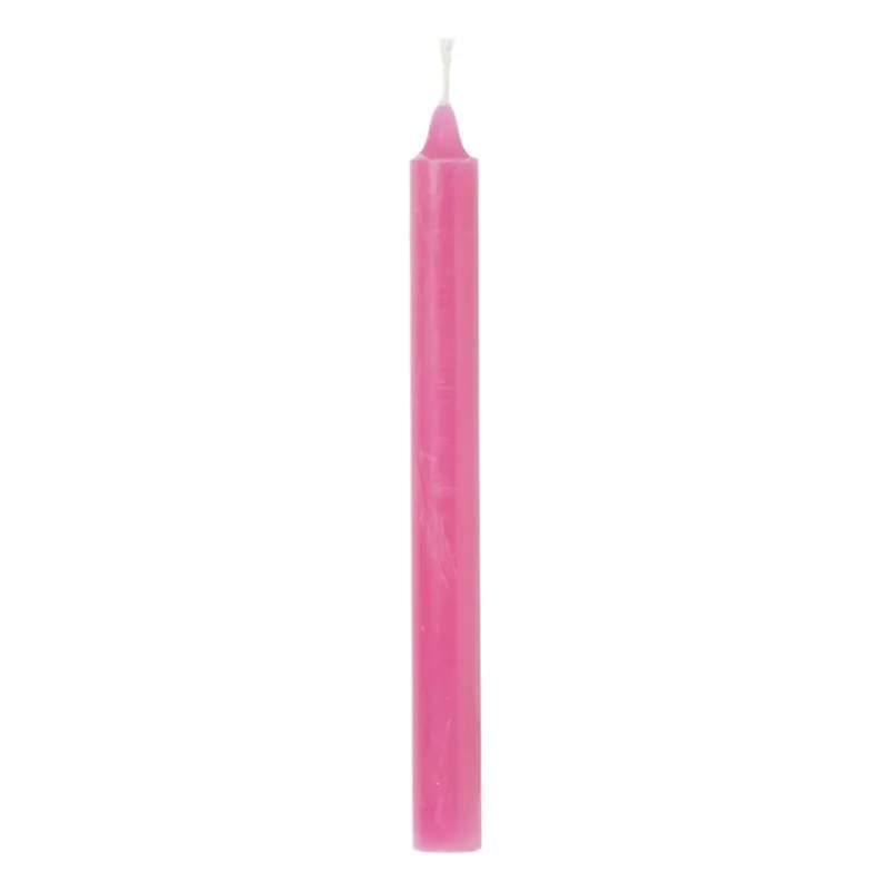 Xenos Dinerkaarsen-Dinerkaars rustiek - roze - ø2x24 cm
